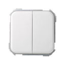 Set of 2 2-way switches 10AX 250V~ with fast terminal connection system aluminium Simon 31
