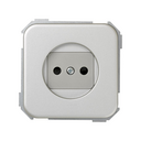 Two-pole socket outlet 16A 250V~ with safety device and screw terminal connection aluminium Simon 31