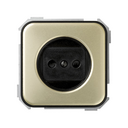 Two-pole socket outlet 16A 250V~ with safety device and screw terminal connection decorative brown Simon 31