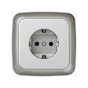 German monoblock socket outlet 16A 250V~ with safety device and screw terminal connection aluminium Simon 31
