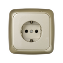 German monoblock socket outlet 16A 250V~ with safety device and screw terminal connection champagne Simon 31