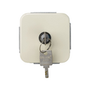 2-way switch with key 5A 250V~ (key removable in both pos.) and welding terminal connection system ivory Simon 31
