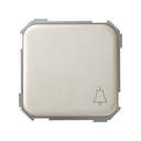 Push-button switch with bell symbol 10A 250V~ and fast terminal connection system champagne Simon 31