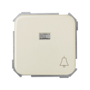 Push-button switch with bell symbol 10A 250V~, built-in light and fast terminal connection system ivory Simon 31