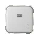 Push-button switch with light symbol 10A 250V~, built-in light and fast terminal connection system aluminium Simon 31