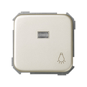 Push-button switch with light symbol 10A 250V~, built-in light and fast terminal connection system champagne Simon 31