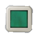Signal light with E10 miniature screw champagne and diffuser cover green Simon 31