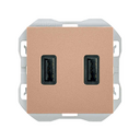 Chargeur USB double type A 3,1 A avec charge intelligente cuivre Simon 270