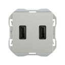 Cargador USB doble 3,1A con smartcharge tipo A aluminio Simon 270