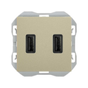 Chargeur USB double type A 3,1 A avec charge intelligente champagne Simon 270