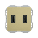 Chargeur USB double type A 3,1 A avec charge intelligente bronze Simon 270