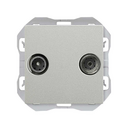 R/TV+SAT signal socket outlet intermediate aluminium Simon 270