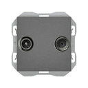 R/TV+SAT signal socket outlet intermediate titanium Simon 270