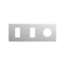 Minimal aesthetic frame for 3 elements with 2 narrow CLEAN Schuko socket outlet modules aluminium Simon 270