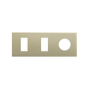 Minimal aesthetic frame for 3 elements with 2 narrow CLEAN Schuko socket outlet modules champagne Simon 270