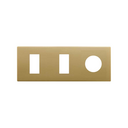 Minimal aesthetic frame for 3 elements with 2 narrow CLEAN Schuko socket outlet modules gold Simon 270