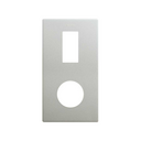 Minimal aesthetic vertical frame for 1 element and 1 CLEAN Schuko socket outlet aluminium Simon 270