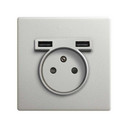 Monoblock Kit French Socket with 2USB charger 1 element aluminium Simon 270