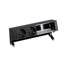 Customisable set with 2 schuko socket outlets and 2 empty elements black S400 Top