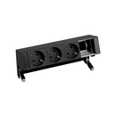 Customisable set with 3 schuko socket outlets and 1 empty element black S400 Top