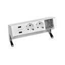 Kit personnalisable avec chargeur 2xUSB, 2 schukos et 1 élément vide blanc S400 Top