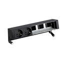 Customisable set with 2 schuko socket outlets and 3 empty elements black S400 Top