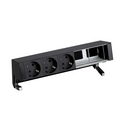 Customisable set with 3 schuko socket outlets and 2 empty elements black S400 Top