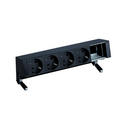 Customisable set with 4 schuko socket outlets and 1 empty element black S400 Top