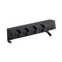 Complete kit with 4 schuko socket outlets and plate for 2 RJ45 connectors black S400 Top