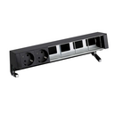 Customisable set with 2 schuko socket outlets and 4 empty elements black S400 Top