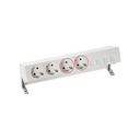 Complete set with 2 schuko socket outlets, 2 UPS sockets and plate for 4 RJ45 connectors white S400 Top
