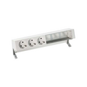 Customisable set with 3 schuko socket outlets and 3 empty elements white S400 Top
