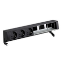Customisable set with 3 schuko socket outlets and 3 empty elements black S400 Top