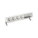 Customisable set with 4 schuko socket outlets and 2 empty elements white S400 Top