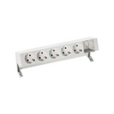 Customisable set with 5 schuko socket outlets and 1 empty element white S400 Top