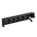 Customisable set with 5 schuko socket outlets and 1 empty element black S400 Top