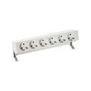 Complete set with 6 schuko socket outlets white S400 Top