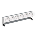 On-desk set with 6 German socket outlets aluminium Simon 400