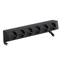 Complete set with 6 schuko socket outlets black S400 Top