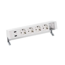 Customisable kit with 2xUSB charger, 4 schuko socket outlets and 1 empty element white S400 Top