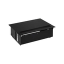 Customisable kit with cover and brush, 2xUSB charger, 2 schuko socket outlets and 1 empty element black S400 Indesk