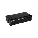 Customisable kit with cover and brush, 2xUSB charger, 3 schuko socket outlets and 2 empty elements black S400 Indesk