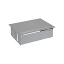 Complete flush-mounted in the desk kit with cover, metal fin, 3 German socket outlets and plate for 2 RJ45 connectors aluminium Simon 400
