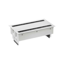 Complete kit with dual opening cover, brush, 4 schuko socket outlets, 4 UPS socket outlets and plate for 8 RJ45 connectors white S400 Indesk Duo