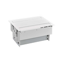 Complete kit with dual opening cover and fins, 4xUSB charger and 6 schuko socket outlets white S400 Indesk Duo