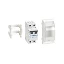 Two-pole MCB 16 A for 2 elements with trim plate white Simon 500 Cima