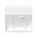 Angled voice and data plate with dust cover 1 element for 1 RJ45 white Simon 500 Cima