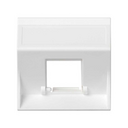 Angled voice and data plate without dust cover 1 element for 1 RJ45 white Simon 500 Cima