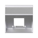 Angled voice and data plate without dust cover 1 element for 1 RJ45 aluminium Simon 500 Cima
