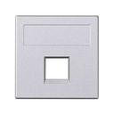 Placa de voz y datos plana sin guardapolvo 1 elemento para 1 RJ45 compatibilidad otros fabricantes aluminio Simon 500 Cima